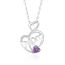 Fashion Purple Silver Diamond Love Necklace