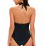Fashion Black Nylon Halter Neck One-piece Swimsuit