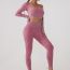 Fashion Burgundy Long-sleeved Trousers Suit Matte Seamless Long Sleeve Pants Suit
