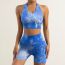 Fashion Blue And White Porcelain Seamless Tie-dye Tank Top And Shorts Set