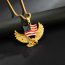 Fashion Silver Alloy Gold-plated Paint Flag Eagle Necklace