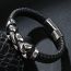 Fashion Black Leather Braided Magnetic Clasp Men's Bracelet