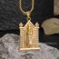 Fashion Our Lady's House Necklace - Silver Alloy Gold-plated Diamond Virgin Mary Necklace
