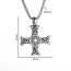 Fashion Cross Triangle Knot Necklace-steel Color Alloy Hollow Cross Necklace