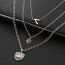 Fashion Silver Alloy Geometric Shield Multi-layer Necklace