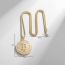 Fashion Gold Coin Letter B Necklace-steel Color Alloy Diamond Medallion Necklace