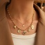 Fashion Golden 2 Copper Love Pendant Bead Necklace (3mm)