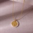 Fashion Gold Copper Round Reversible Portrait Beaded Pendant Pearl Necklace
