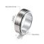 Fashion 8mm Black Viking Turn Stainless Steel Printed Round Ring