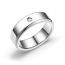 Fashion 4mm Female Size 8 Titanium Steel Diamond Round Ring
