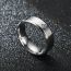 Fashion 6mm Black No. 8 Titanium Steel Diamond Round Ring