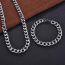 Fashion Bracelet+75cm Necklace Stainless Steel Geometric Chain Bracelet Necklace Set