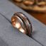 Fashion 8mm Rose Gold String Double Shell Stainless Steel Round Men's Ring