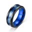 Fashion Bottom Blue Dragon Pattern Stainless Steel Round Men's Ring