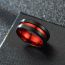 Fashion 8mm Red And Black Stainless Steel Round Men's Ring
