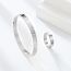 Fashion 5mm Ring Steel Color No. 10 Stainless Steel Diamond Geometric Round Ring
