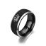 Fashion Black 8mm His Queen Titanium Steel Geometric Round Men's Ring