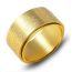 Fashion Gold Titanium Steel Geometric Round Men's Ring