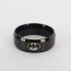 Fashion 8mm Black No. 12 Titanium Steel Geometric Round Men's Ring
