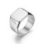 Fashion 8mm Blue Stainless Steel Square Light Plate Men's Ring