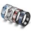 Fashion Steel Color Blue Background Silver Plate Stainless Steel Gear Men's Ring