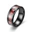 Fashion Black On Red Background Stainless Steel Gear Men's Ring
