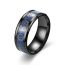 Fashion Black Film On Blue Background Stainless Steel Gear Men's Ring