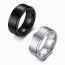 Fashion 8mm Black Matte Rotation Stainless Steel Round Men's Ring
