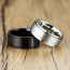 Fashion 8mm Black Matte Rotation Stainless Steel Round Men's Ring