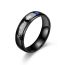 Fashion Black His Queen Number 8 Stainless Steel Diamond Round Ring
