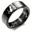 Fashion 8mm Black Flat Puppy Stainless Steel Round Ring
