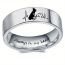 Fashion 8mm Black Flat Puppy Stainless Steel Round Ring