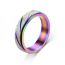 Fashion 6mm Batch Flower Seven Colors Stainless Steel Frosted Round Ring