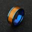 Fashion Blue Nfc Ssangyong Titanium Steel Geometric Texture Round Men's Ring