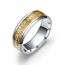 Fashion 8mm Black Background Silver Piece Titanium Steel Geometric Texture Round Men's Ring