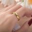 Fashion 6mm Gold Curved Flower Ring