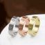 Fashion 5mm Rose Gold Cross Stainless Steel Glossy Cross Ring