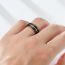 Fashion 8mm Black Gold Stainless Steel Round Men's Ring