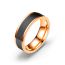 Fashion 6mm Rose Gold White Glue Stainless Steel Round Men's Ring