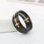 Fashion Black Gold Cross Titanium Steel Cross Men's Ring