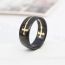 Fashion Black Gold Cross Titanium Steel Cross Men's Ring