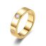 Fashion 5mm Rose Gold Cross With One Diamond Stainless Steel Diamond Round Ring