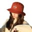 Fashion J Bucket Hat-orange Polyester Printed Mountaineering Bucket Hat