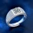 Fashion 1 Carat Moissanite Diamond (white Gold) Silver Diamond Square Ring