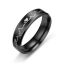 Fashion 6mm Black Titanium Steel Ecg Men's Ring