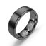 Fashion 8mm Black Stainless Steel Geometric Round Men's Ring