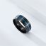 Fashion 8mm Black Room Blue Stainless Steel Geometric Round Men's Ring