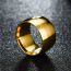 Fashion 12mm Gold Stainless Steel Round Men's Ring