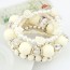 Wholesale Beige Flower Pearl Decorated Multilayer Elastic Design