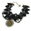 Slacks black gemstone decorated lace design